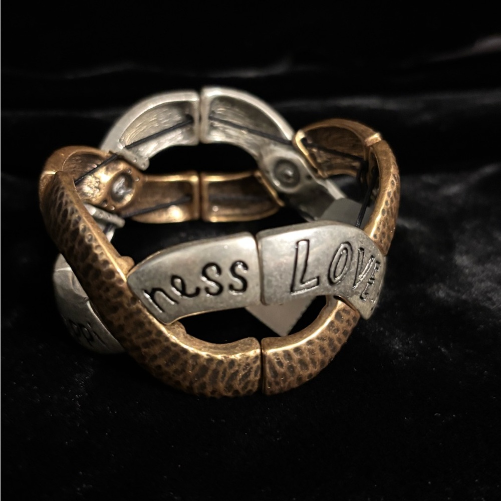 Chico's Silver and Gold Inspirational Bracelet NWT
